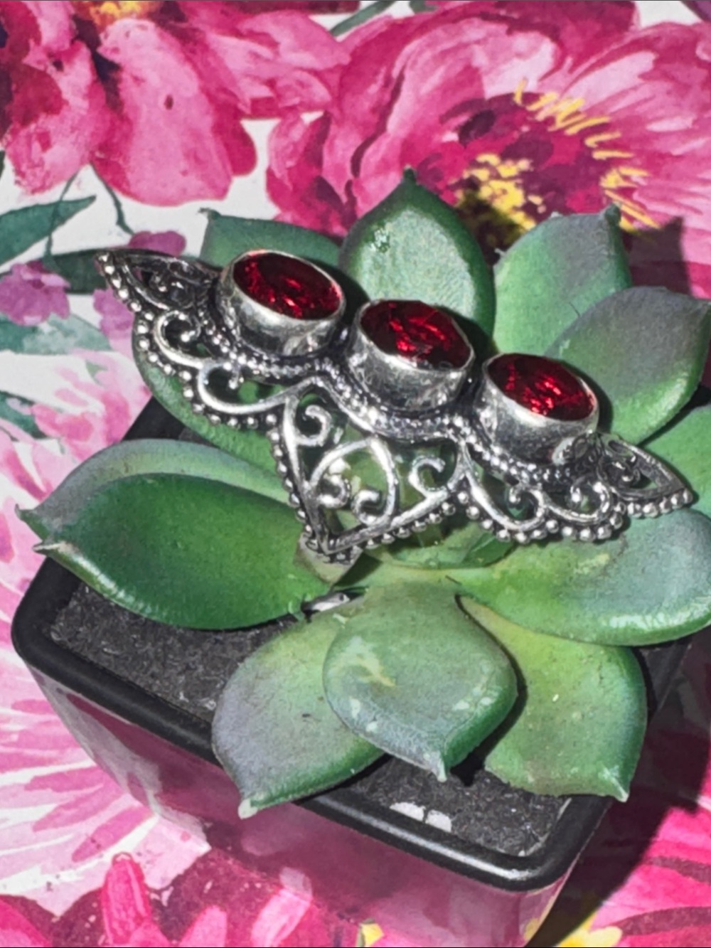 Silver Garnet Ring - Picture 6 of 11